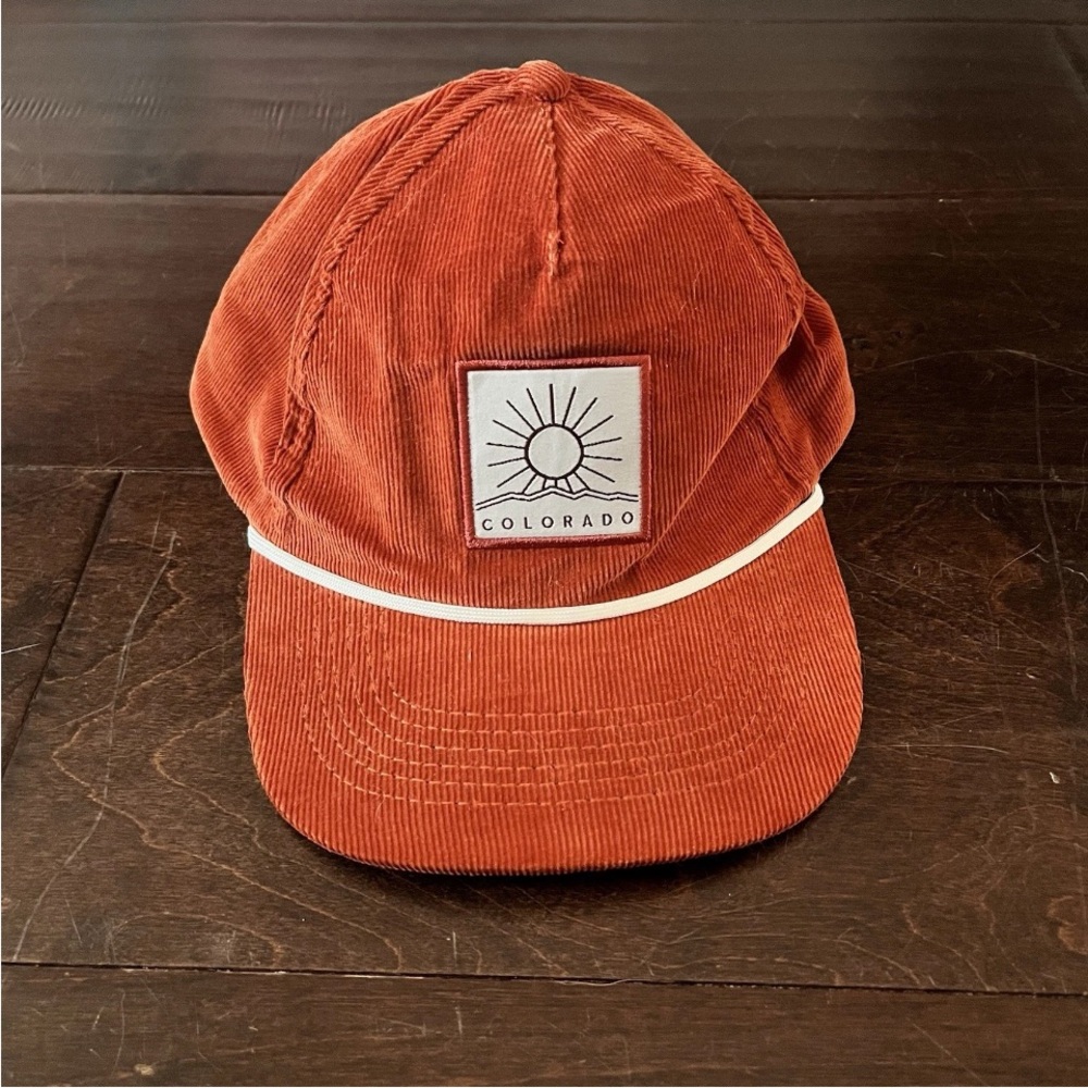 Uluru Corduroy Rust With White Trim Colorado Trucker Snap Back Hat Size One Size